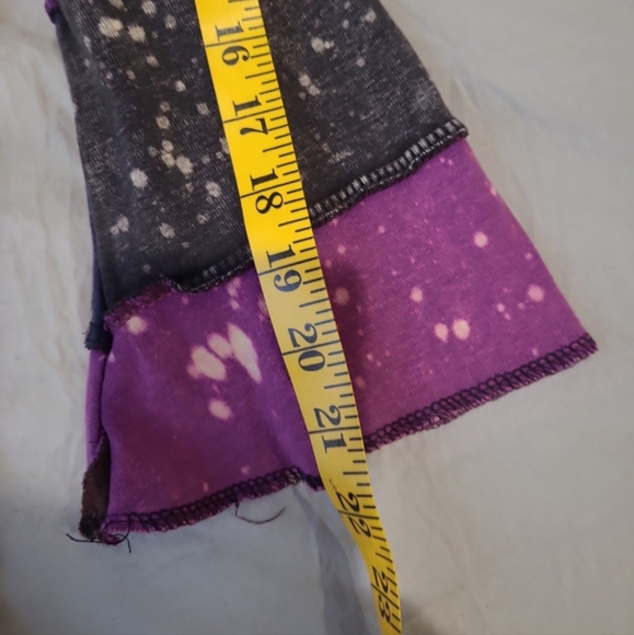 Jayli Bolo Patchwork hippie tunic mini dress punk Women SZ S/M**bleach splatter - Picture 8 of 9